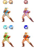 Cammy's costume colors as they appear in the Sega Saturn version of X-Men vs. Street Fighter.