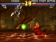 Skullomania against Ken in Street Fighter EX2 Plus