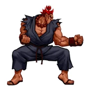Akuma about to fire a Gohadoken in Super Street Fighter II Turbo HD Remix.