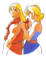 Artwork of Ken with Eliza in Street Fighter Alpha.