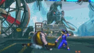 Rufus kicking Ling Xiaoyu in the leg.