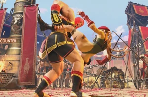 Marisa slamming  to the ground using Mounted Grace.