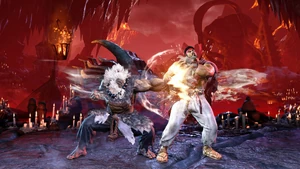 Akuma using the Kikuduki in Street Fighter 6.