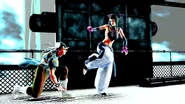 Juri battling Chun Li