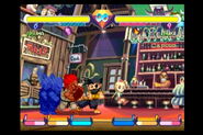 Akuma grabbing Ibuki as part of Shun Goku Satsu in Pocket Fighter.