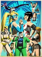 Art of R. Mika with all her Wrestling friends