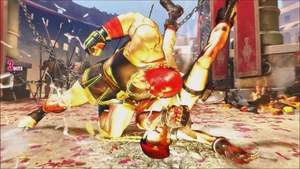 Marisa hammering  to the ground during Meteorite.