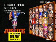 Project Justice's character select screen.