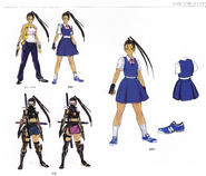 Super Street Fighter IV Official Complete Works, ilustraciones conceptuales de los trajes alternativos de Ibuki.