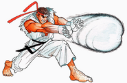 Artwork Hadoken w Street Fighter II (Ryu)