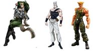 comparison between Rudol Von Stroheim, Jean Pierre Polnareff (the basis for Guile desing) and Guile.