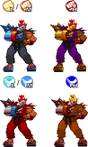 Cyber-Akuma's costume colors as they appear in the home versions of Marvel Super Heroes Vs. Street Fighter.