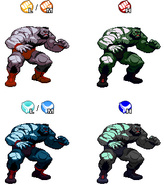 Zangief's costume colors (Mech-Zangief) as they appear in the Sony PlayStation version of Marvel vs. Capcom.