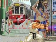 Maki's cameo appearence in the Japan stage of Capcom Fighting Evolution.