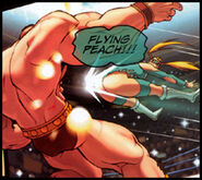 R. Mika using Flying Peach against Zangief in the Street Fighter comic from UDON.