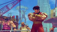 Hugo in the background of the Final Fight stage in Super Street Fighter IV