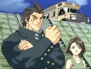 Akira with her older brother Daigo at the game's ending theme after Edge angrily reacted for punching him through the head.