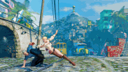 Peter hits his crouching forward against Cammy.