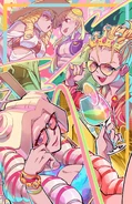 Karin along with Yurika, Ingrid and Devilotte in Udon's 2024 Street Fighter & Friends Swimsuit Special #1, illustrated by "keenbiscuit"