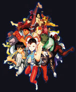 Promotional art for the Dreamcast (Street Fighter III: 3rd Strike)