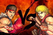 SFIV Ryu vs Ken versus screen