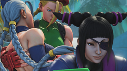 Cammy carries Decapre as she and Juri escape.