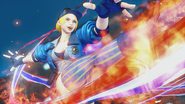 Lucia's Victory Pose in Street Fighter V.