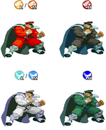 M. Bison's costume colors as they appear in the Sega Saturn version of X-Men Vs. Street Fighter