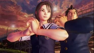 Akira with her older brother Daigo cracking their knuckles during her Critical Art