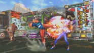 Chun-Li using Hyakuretsukyaku against Ling Xiaoyu in Street Fighter X Tekken.