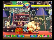 Zangief setting up Ibuki for his Spinning Piledriver in Gem Fighter.