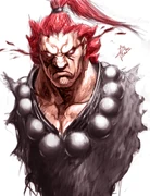 Akuma art in Street Fighter IV (colored).
