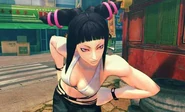 A close-up of Juri's first alternate costume (Super Street Fighter IV).