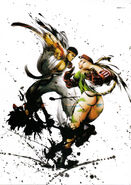 Ilustración de promoción de Ryu y Cammy para Street Fighter IV.