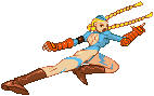 Cammy performing the first attack of Killer Bee Assault.