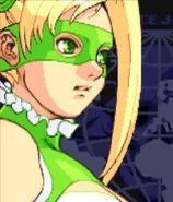 R. Mika's eye colour always matches up with her costume in Alpha 3.