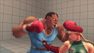 Balrog performing Violent Buffalo against Cammy in Street Fighter IV. (Kicks)