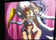 Rainbow Mika as she appears in Felicia's Capcom Fighting Evolution ending.