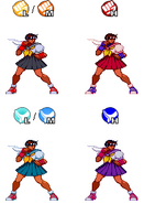 Dark Sakura's costume colors as they appear in the home versions of Marvel Super Heroes Vs. Street Fighter.