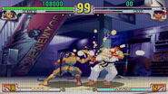 Ibuki using Backhand Punch against Ryu in Third Strike.