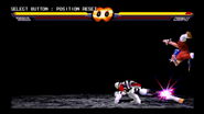 Skullomania sweeping Chun-Li in Street Fighter EX2 Plus.