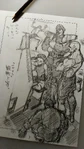 Sagat, M. Bison, Balrog, Vega & Cammy at an arcade, by Motoki Yoshihara.