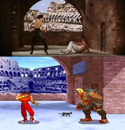 Tang Lung vs Colt (up) and Rose and Birdie's stage in Warriors Dream (down).