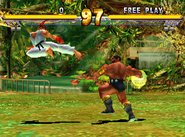 Darun vs. Ryu in Street Fighter EX2 Plus