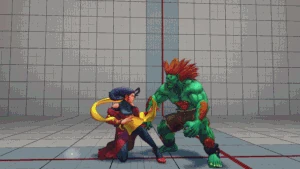 Rose haciendo un Focus Attack Dash Cancel para extender su combo a un "Soul Throw" en Super Street Fighter IV.