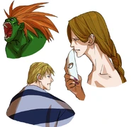 Blanka, Cody & Vega from the Street Fighter Alpha Anthology cover