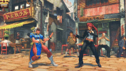Gif animation of Chun-Li using Hoyokusen against C. Viper in Ultra Street Fighter IV's OMEGA Mode.