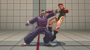 Gen shoving  away using Shuraku.