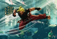 Ken's Tatsumaki Senpukyaku in Street Fighter V.