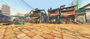 Crowded Downtown stage in Street Fighter IV